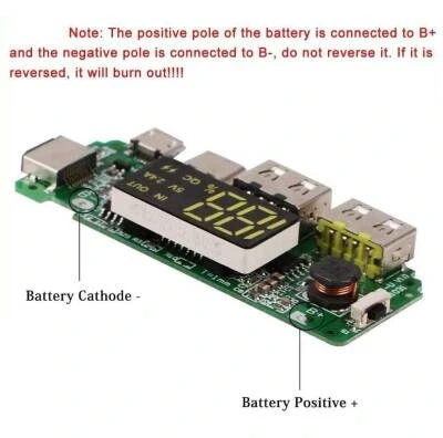 Çift USB 5V 2.4A Led'li Micro Type-C Powerbank Modülü - Resim 2