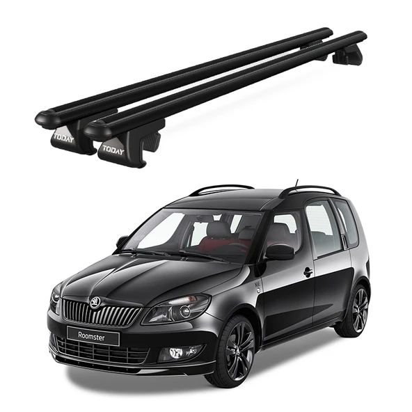 Venüs Skoda Roomster (2006-2015) Uyumlu Siyah Ara Atkı Port Bagaj Tavan Barı ürün görseli 1