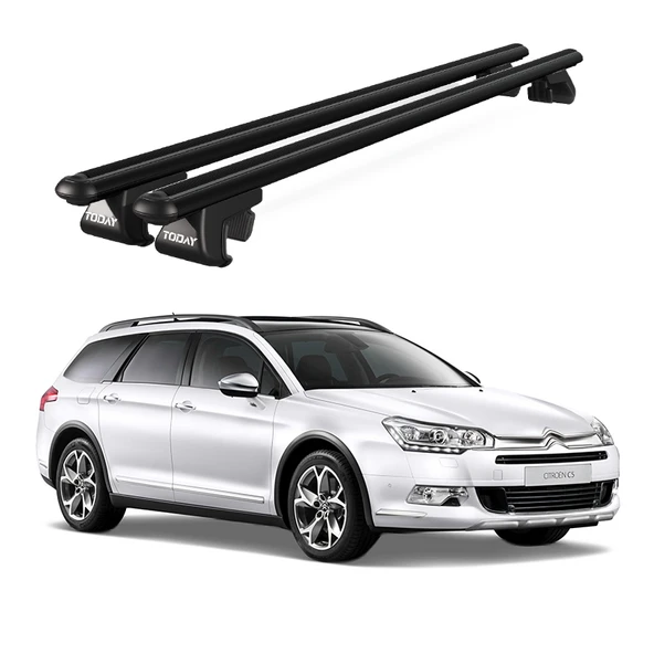 Venüs Citroen C5 Station Wagon (2008 Ve Sonrası) Uyumlu Siyah Ara Atkı Port Bagaj Tavan Barı ürün görseli 1