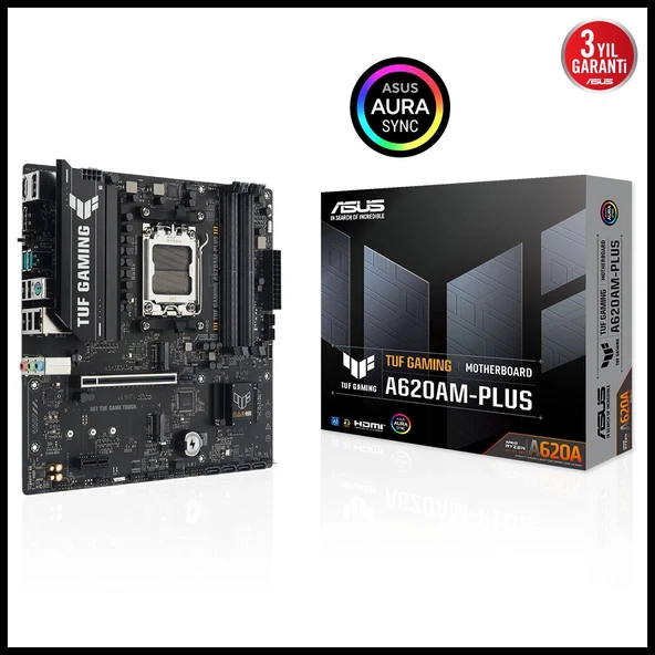 ASUS TUF GAMING A620AM-PLUS, 4xDDR5, 2x M.2, HDMI, 2xDP, AMD Ryzen 7000 Serisi, AM5 Soket Anakart ürün görseli 1