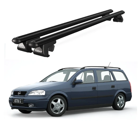 Venüs Opel Astra G Station Wagon (1998-2004) Uyumlu Siyah Ara Atkı Port Bagaj Tavan Barı ürün görseli 1