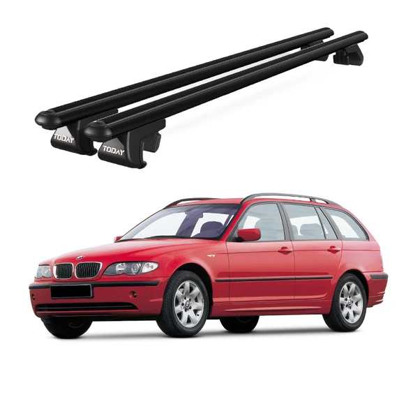Venüs Bmw 3 Series Touring (2000-2005) Uyumlu Siyah Ara Atkı Port Bagaj Tavan Barı ürün görseli 1