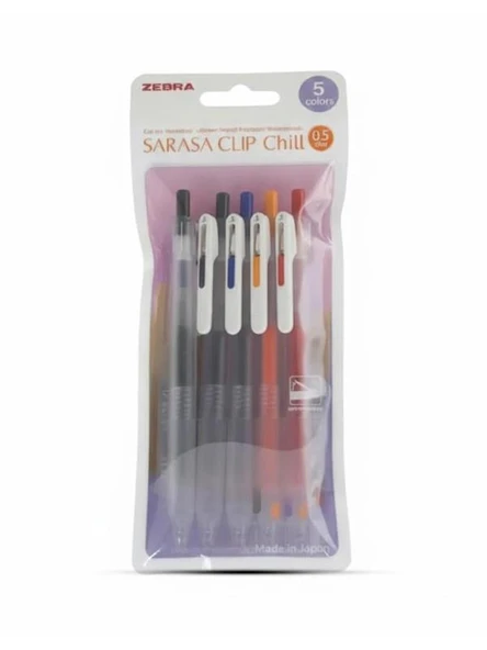 Zebra Sarasa Clip Chill 5 Renk 0.5 mm Jel Mürekkepli Roller Kalem Seti ürün görseli 1