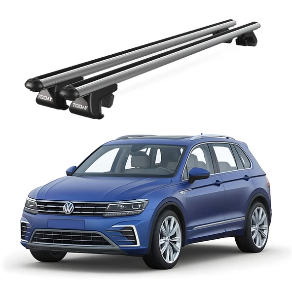 Venüs Volkswagen Tiguan (2016 Ve Sonrası) Uyumlu Gri Ara Atkı Port Bagaj Tavan Barı ürün görseli 1