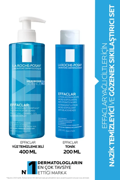 Yağlı Ciltler İçin Cilt Bakım Seti : Effaclar Yüz Temizleme Jeli 400ml & Sıklaştırıcı Tonik 200ml ürün görseli 1