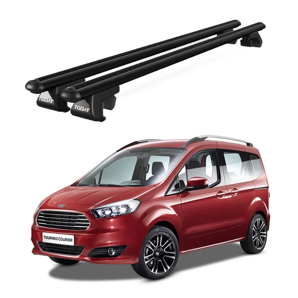 Venüs Ford Tourneo Courier (2014 Ve Sonrası) Uyumlu Siyah Ara Atkı Port Bagaj Tavan Barı ürün görseli 1