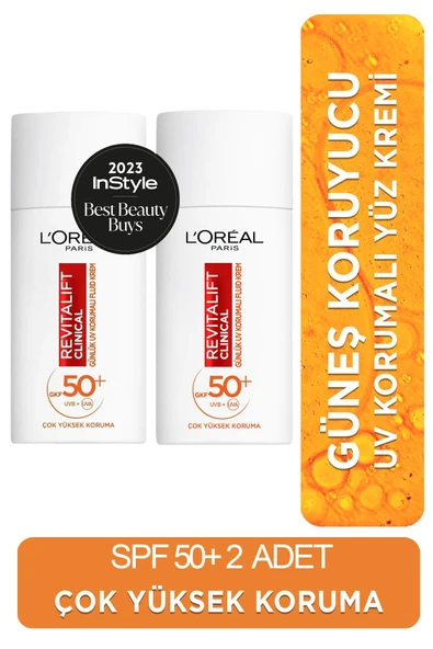 Revitalift Clinical Leke Karşıtı Güneş Koruyucu Yüz Kremi SPF50 50 ml 2 Adet ürün görseli 1