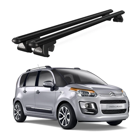 Venüs Citroen C3 Picasso (2012-2016) Uyumlu Siyah Ara Atkı Port Bagaj Tavan Barı ürün görseli 1