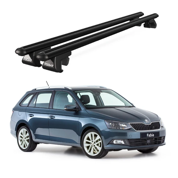 Venüs Skoda Fabia Wagon (2015-2021) Uyumlu Siyah Ara Atkı Port Bagaj Tavan Barı ürün görseli 1