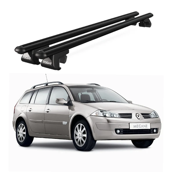 Venüs Renault Megane Grand Tour (2006 Ve Sonrası) Uyumlu Siyah Ara Atkı Port Bagaj Tavan Barı ürün görseli 1