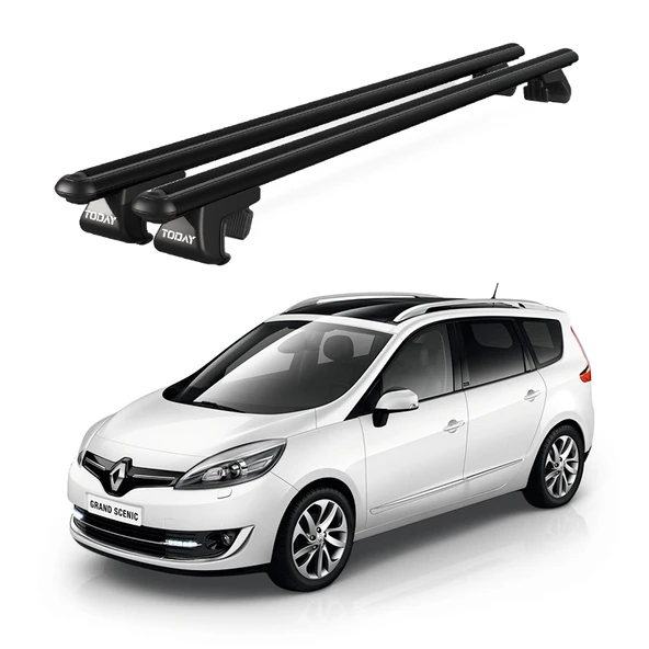 Venüs Renault Scenic 7 Posti (2013-2016) Uyumlu Siyah Ara Atkı Port Bagaj Tavan Barı ürün görseli 1