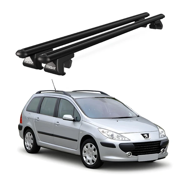 Venüs Peugeot 307 Station Wagon (2001-2008) Uyumlu Siyah Ara Atkı Port Bagaj Tavan Barı ürün görseli 1