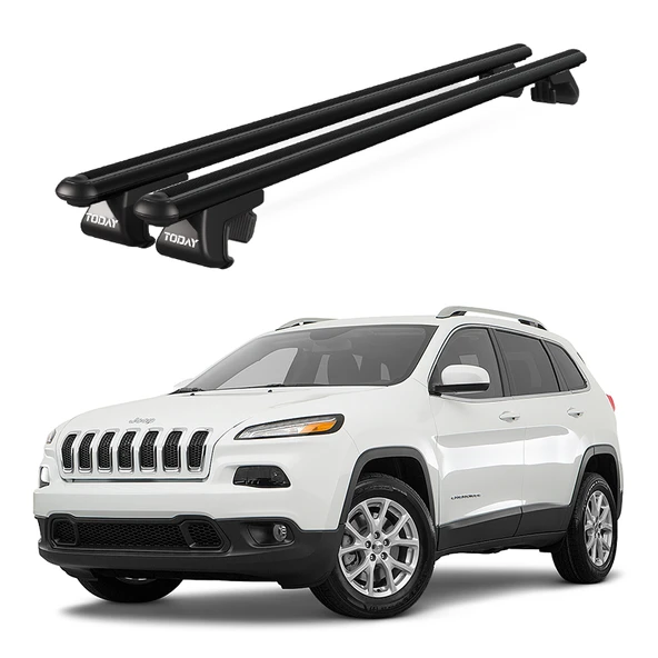 Venüs Jeep Cherokee Kl (2013 Ve Sonrası) Uyumlu Siyah Ara Atkı Port Bagaj Tavan Barı ürün görseli 1