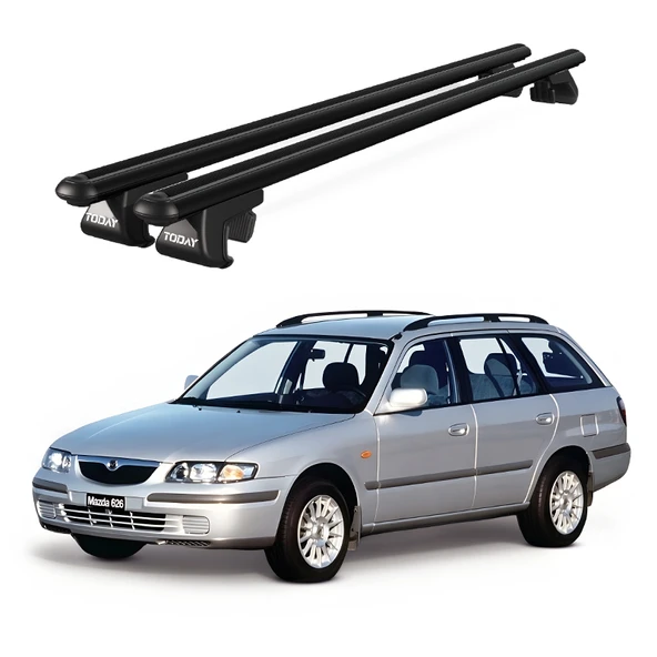 Venüs Mazda 626 Station Wagon (1997-2003) Uyumlu Siyah Ara Atkı Port Bagaj Tavan Barı ürün görseli 1