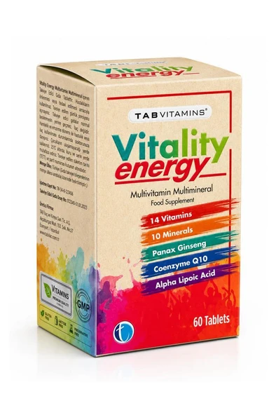 Tabvitamins Vitality Energy 60 Tablet ürün görseli 1