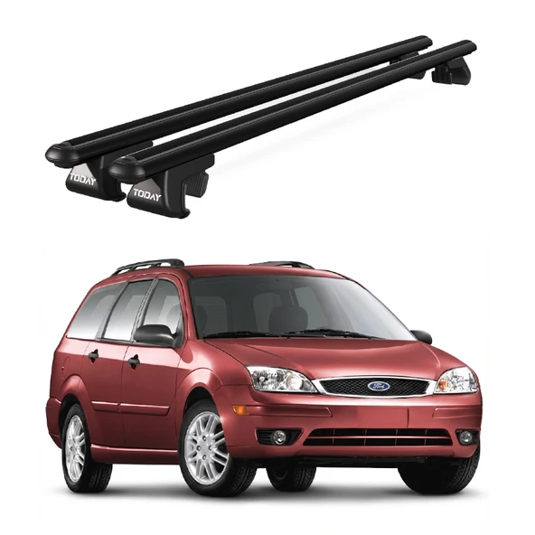 Venüs Ford Focus Wagon (2005-2007) Uyumlu Siyah Ara Atkı Port Bagaj Tavan Barı ürün görseli 1
