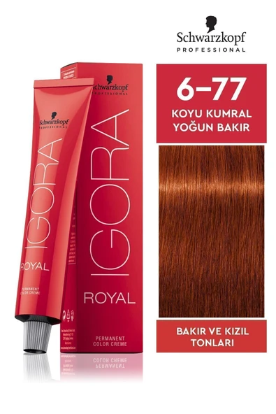 Royal 6-77 Koyu Kumral Yoğun Bakır Saç Boyası 60ml ürün görseli 1