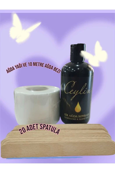 Ceylin Ağda Seti ,250 ML Ağda Yağı & 10 Metre Ağda Bezi & 20 Adet Spatula ürün görseli 1