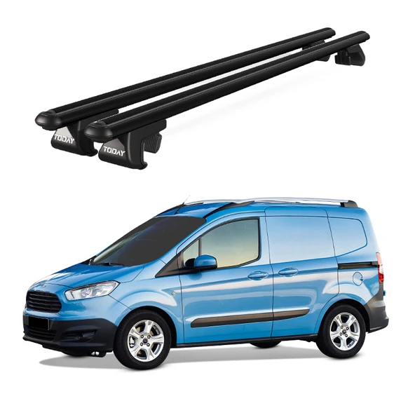 Venüs Ford Transit Courier (2014 Ve Sonrası) Uyumlu Siyah Ara Atkı Port Bagaj Tavan Barı ürün görseli 1