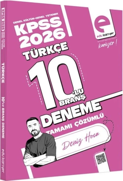 Deniz Hoca 2026 KPSS Türkçe 10 lu Branş Deneme Edu Kariyer ürün görseli 1