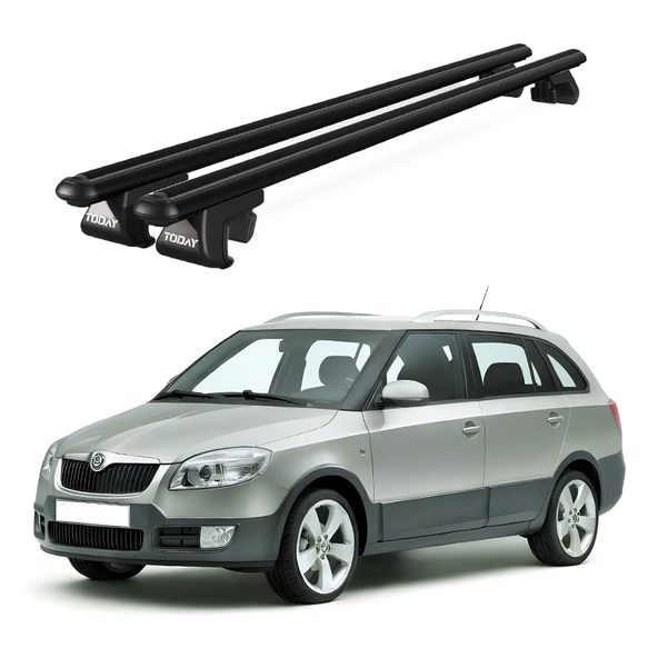 Venüs Skoda Fabia Scout Sw (2009-2014) Uyumlu Siyah Ara Atkı Port Bagaj Tavan Barı ürün görseli 1