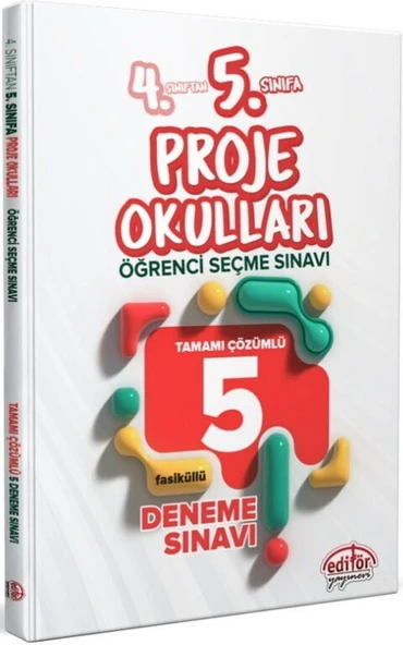 4. Sınıftan 5. Sınıfa Proje Okulları Seçme Sınavı Tamamı Çözümlü 5 Deneme Editör Yayınları ürün görseli 1