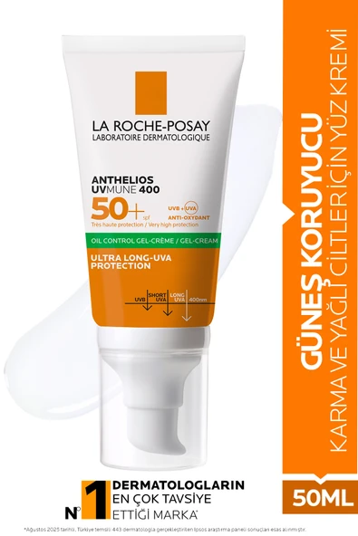 Anthelios Uvmune 400 Oil Control Spf50+ Karma ve Yağlı Ciltler için Yüz Güneş Krem 50 ml ürün görseli 1