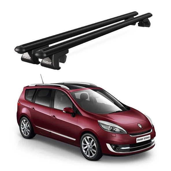 Renault Grand Scanic (2009-2016) Uyumlu Siyah Ara Atkı Port Bagaj Tavan Barı ürün görseli 1