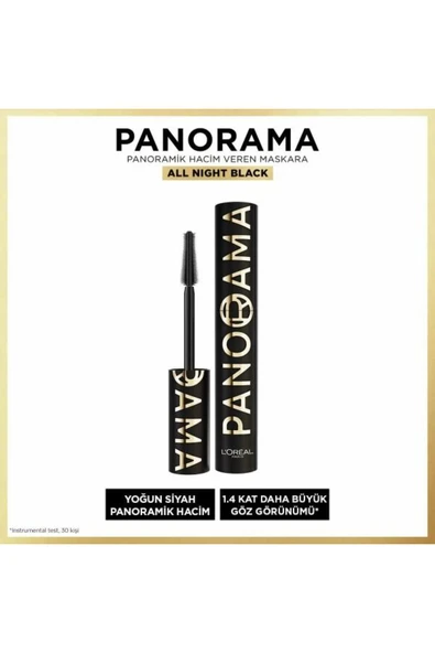 L'Oréal Paris Panorama Hacim Veren Maskara All Night Black - Siyah ürün görseli 1
