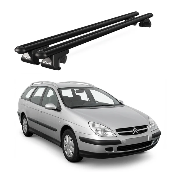 Citroen C5 Station Wagon (2001-2008) Uyumlu Siyah Ara Atkı Port Bagaj Tavan Barı ürün görseli 1