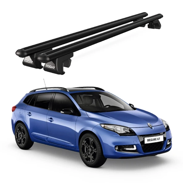 Venüs Renault Megane Station Wagon (2009-2016) Uyumlu Siyah Ara Atkı Port Bagaj Tavan Barı ürün görseli 1