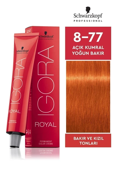 Royal 8-77 Açık Kumral Yoğun Bakır Saç Boyası 60ml ürün görseli 1
