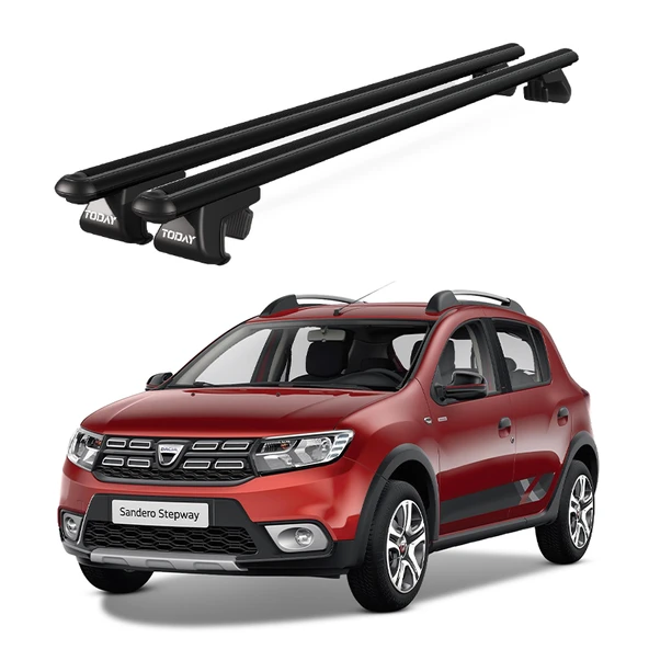 Venüs Dacia Sandero Stepway (2013-Ve Sonrası) Uyumlu Siyah Ara Atkı Port Bagaj Tavan Barı ürün görseli 1