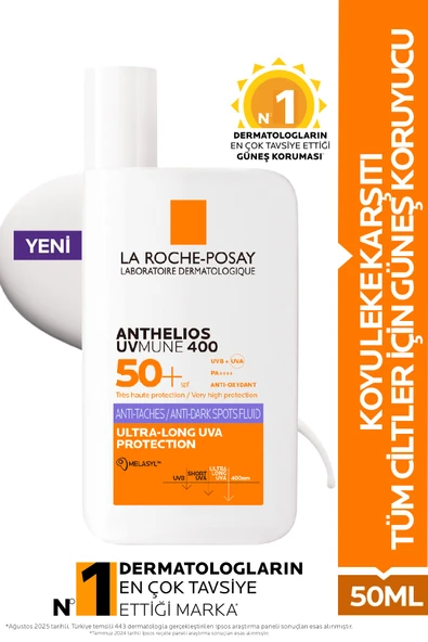 Anthelios Uvmune 400 Anti-Dark Spots Fluid Koyu Leke Karşıtı Spf50 Yüz Güneş Kremi 50 ml ürün görseli 1