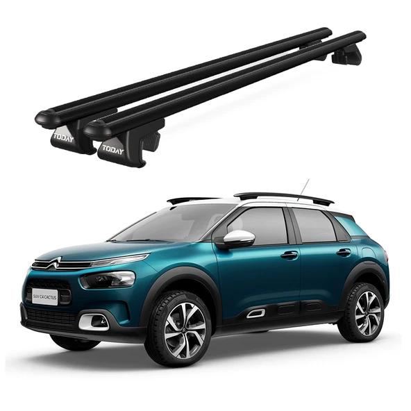 Venüs Citroen C4 Cactus Suv (2014 Ve Sonrası) Uyumlu Siyah Ara Atkı Port Bagaj Tavan Barı ürün görseli 1