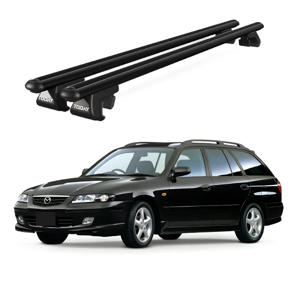 Venüs Mazda Capella Station Wagon (1998-2002) Uyumlu Siyah Ara Atkı Port Bagaj Tavan Barı ürün görseli 1