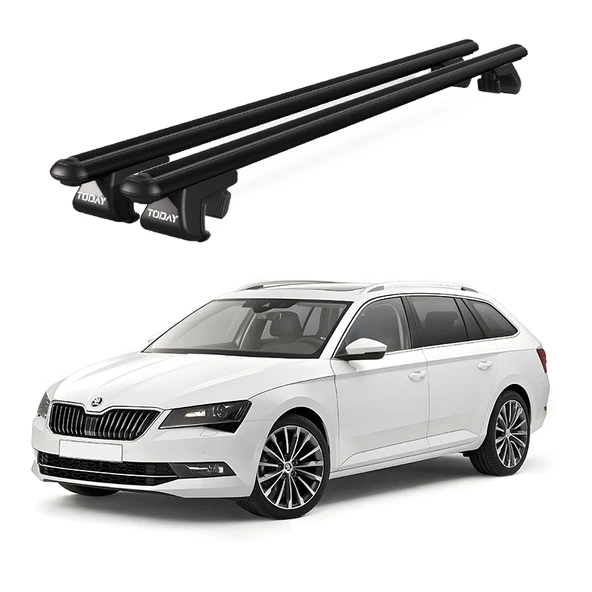 Venüs Skoda Superb Sw (2015 Ve Sonrası) Uyumlu Siyah Ara Atkı Port Bagaj Tavan Barı ürün görseli 1