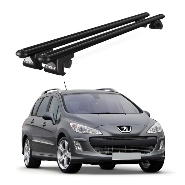 Venüs Peugeot 308 Station Wagon (2008-2014) Uyumlu Siyah Ara Atkı Port Bagaj Tavan Barı ürün görseli 1
