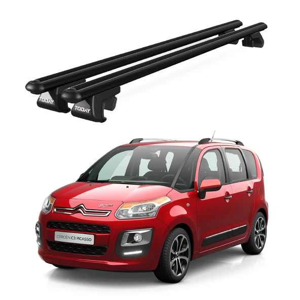 Venüs Citroen C3 Picasso (2007-2017) Uyumlu Siyah Ara Atkı Port Bagaj Tavan Barı ürün görseli 1