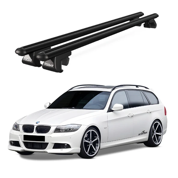 Venüs Bmw 3 Series Touring (E91) (2008-2012) Uyumlu Siyah Ara Atkı Port Bagaj Tavan Barı ürün görseli 1