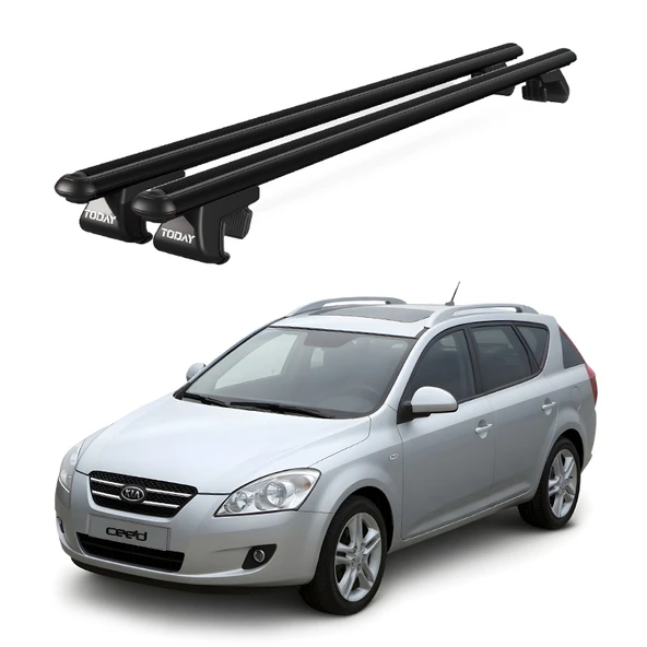 Venüs Kia Cee'D SportyWagon (2006-2012) Uyumlu Siyah Ara Atkı Port Bagaj Tavan Barı ürün görseli 1