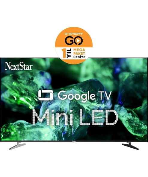 NextStar YE-65IDWG11 4K Ultra HD 65" 165 Ekran Uydu Alıcılı Google Smart Mini LED TV ürün görseli 1