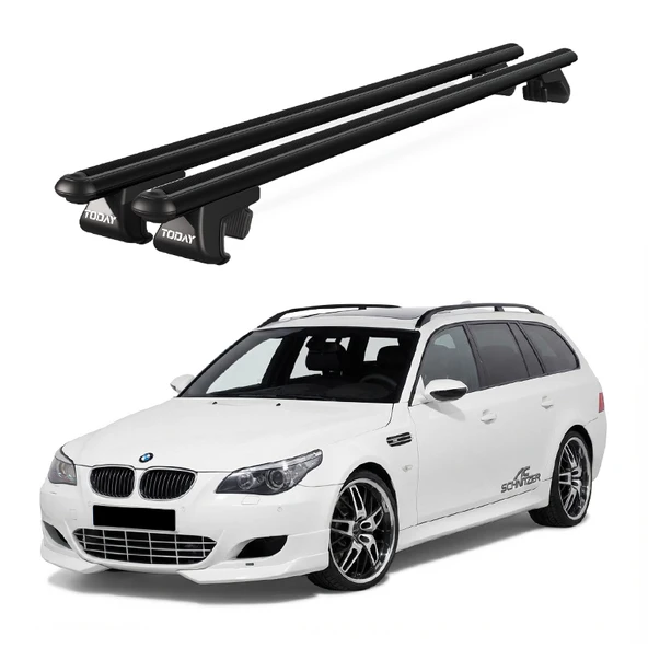 Venüs Bmw 5 Series Touring (E61) (2004-2010) Uyumlu Siyah Ara Atkı Port Bagaj Tavan Barı ürün görseli 1