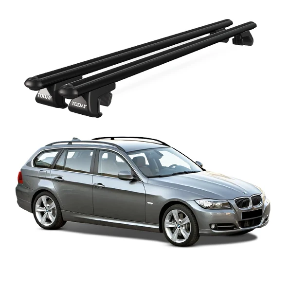 Venüs Bmw 3 Series Touring (2006-2011) Uyumlu Siyah Ara Atkı Port Bagaj Tavan Barı ürün görseli 1