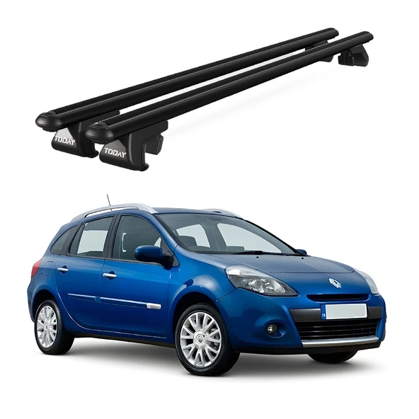 Venüs Renault Clio 3 Sport Tourer (2008-2013) Uyumlu Siyah Ara Atkı Port Bagaj Tavan Barı ürün görseli 1