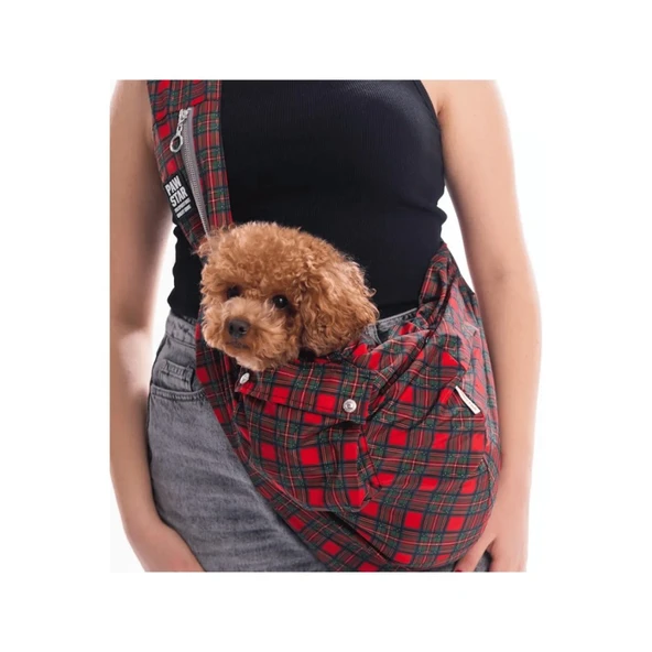 Pawstar Kedi, Küçük Köpek Taşıma Çantası Red Elgin Paws CrossBody Bag 2-6 Kg ürün görseli 1