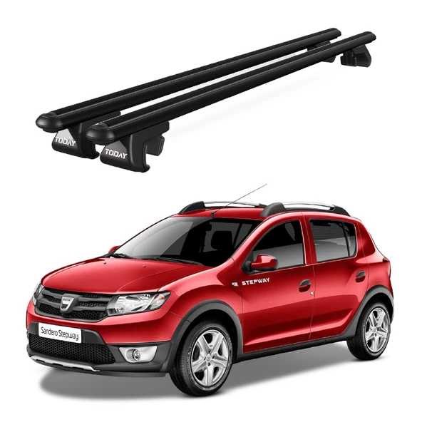 Venüs Dacia Sandero Stepway (2009-2012) Uyumlu Siyah Ara Atkı Port Bagaj Tavan Barı ürün görseli 1