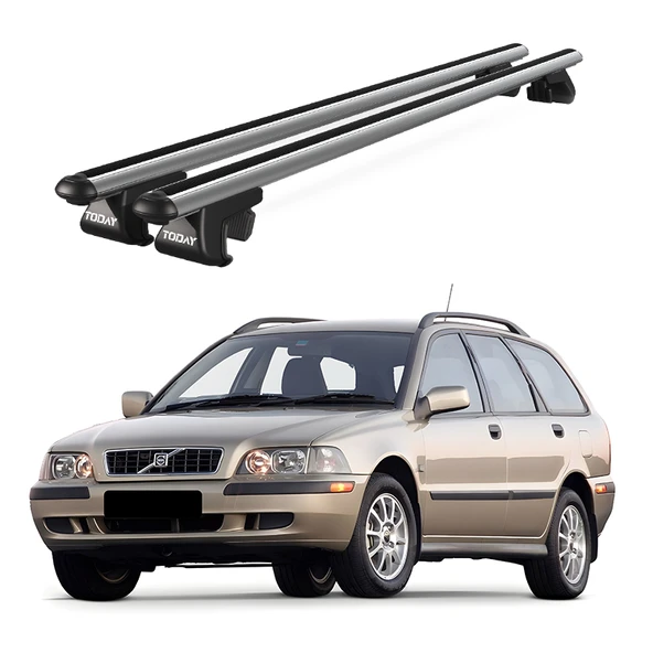 Venüs Volvo V40 Sw (1995-2004) Uyumlu Gri Ara Atkı Port Bagaj Tavan Barı ürün görseli 1