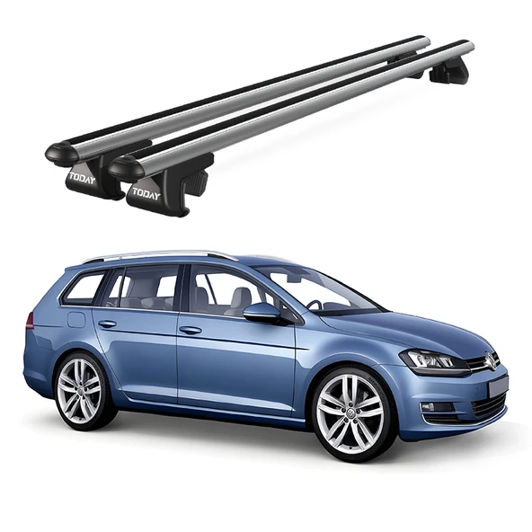 Venüs Volkswagen Golf 7 (2012 Ve Sonrası) Uyumlu Gri Ara Atkı Port Bagaj Tavan Barı ürün görseli 1