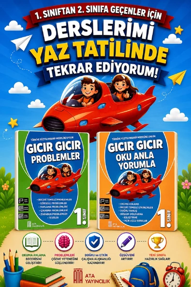 1. Sınıftan 2.Sınıfa Geçenler İçin Derslerimi Yaz Tatilinde Tekrar Ediyorum Seti -3 ürün görseli 1